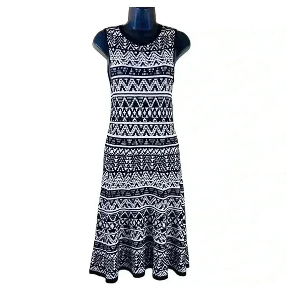 Altar’d State Rayon Black/white Sleeveless Knit A-Line Mini Dress Size S - Picture 3 of 16